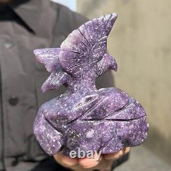 0.79LB Natural Purple Mica Hand Carved eagle Quartz Crystal reiki Healing 33