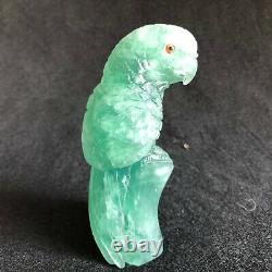 0.92LB Natural Green fluorite Eagle hand carved quartz crystal specimen healing