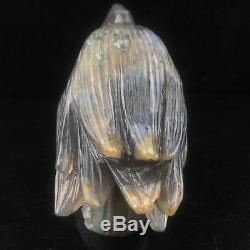 1.32LB Natural Geode Agate quartz eagle skull hand Carved crystal MK400-6