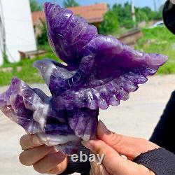 1.55LB Natural dream Amethyst crystal hand carved eagle treatment
