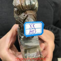 1.58LB Natural Ocnean jasper Eagle's Head Skull Quartz Crystal Hand Carved XK403
