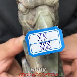 1.67LB Natural Ocnean jasper Eagle's Head Skull Quartz Crystal Carved XK388-01