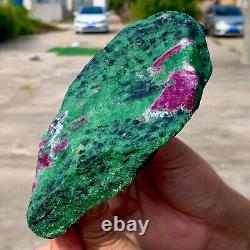 1.68LB Natural green ruby zoisite (eagle) hand carved crystal restoration