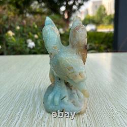 1.8LB 5 Hand Carved Natural Amazonite Eagle Quartz Crystal Aniaml Carving Decor