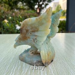 1.8LB 5 Hand Carved Natural Amazonite Eagle Quartz Crystal Aniaml Carving Decor