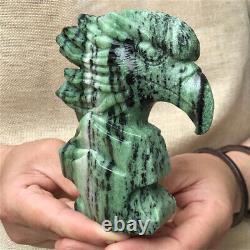 1.8LB Natural Zoisite Hand Carved Quartz Crystal Eagle Skull Reiki Gift
