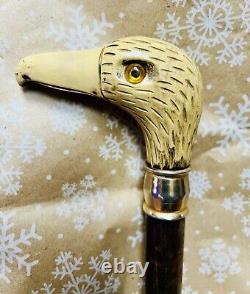 1 Of A Kind David Puffer Hand Carved Eagle Head Wooden Cane/walking Stick