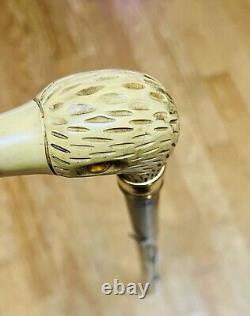 1 Of A Kind David Puffer Hand Carved Eagle Head Wooden Cane/walking Stick