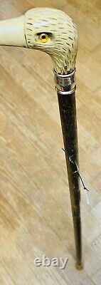 1 Of A Kind David Puffer Hand Carved Eagle Head Wooden Cane/walking Stick