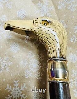 1 Of A Kind David Puffer Hand Carved Eagle Head Wooden Cane/walking Stick