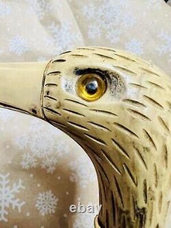 1 Of A Kind David Puffer Hand Carved Eagle Head Wooden Cane/walking Stick