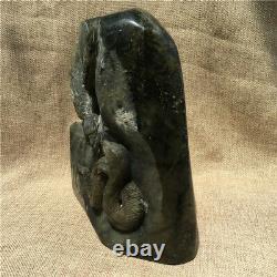 10.23LB Natural Labradorite snake and Hand Carved eagle Quartz Crystal Healing