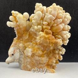 1086g Natural quartz crystal cluster mineral specimen, hand-carved the eagle