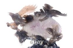 11.54Natural Geode Agate Eagle Carving, Hand-carved Crafts AS23