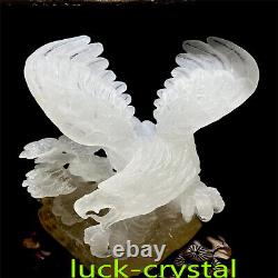 12.14LB Natural White Quartz Hand Carved Crystal Eagle Healing 1pc, yh19