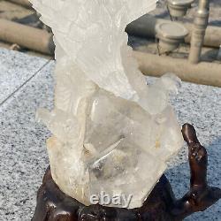 12.76LB Natural White Quartz Hand Carved Crystal Eagle Reiki Healing 1PC, jun14