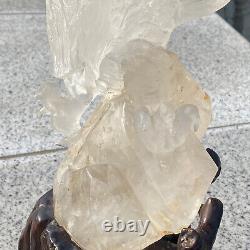 12.76LB Natural White Quartz Hand Carved Crystal Eagle Reiki Healing 1PC, jun14