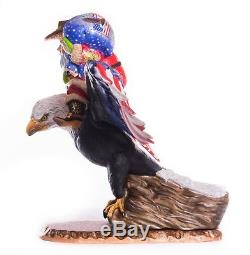 12 Hand carved Santa Claus EAGLE Handpainted Christmas wood figurine Ded Moroz