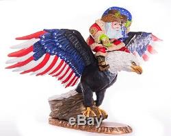 12 Hand carved Santa Claus EAGLE Handpainted Christmas wood figurine Ded Moroz