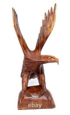 12 Wooden Hand carved Eagle Vintage Eagle Flying Eagle Home Decor