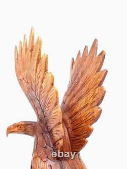 12 Wooden Hand carved Eagle Vintage Eagle Flying Eagle Home Decor
