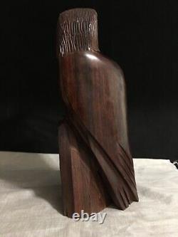 12Hand Carved Exotic Hardwood Bald Eagle Wood Wooden Bird of Prey Sculpture