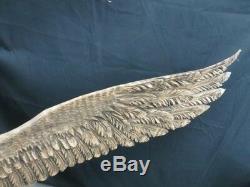 13 Pounds 48x28 Hand Carved Wood Eagle Sculpture Ukraine Rare Phoenix Sculpture