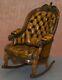 13 Star American Flag & Eagle 1830 Hand Carved Chesterfield Rocking Armchair