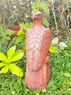14.1 Large Wooden Eagle Statue Hand Carved Sculpture Figurine Art Home Decor