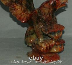 14 Old Chinese Natural Xiu Jade Jadeite Hand Carved eagle hawk Birds Statue
