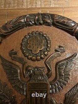 14 Wooden (or Partially) Hand Carved Great Seal Of The USA Eagle Wall Hanging