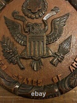 14 Wooden (or Partially) Hand Carved Great Seal Of The USA Eagle Wall Hanging