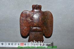14cm Chinese Hongshan Culture Old Jade Carved Animal Eagle Bird Amulet Pendant