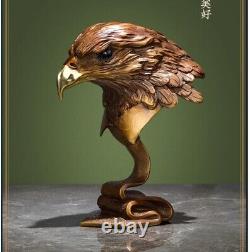 15.5 China Bronze Hand-carved Falcon Eagle Head Art Statue