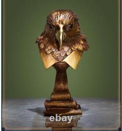 15.5 China Bronze Hand-carved Falcon Eagle Head Art Statue