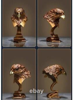 15.5 China Bronze Hand-carved Falcon Eagle Head Art Statue