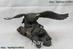 16 Chinese Fengshui Bronze king of birds Eagle Hawk Animal sculpture Statue