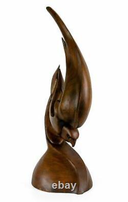 16 Wooden Hand Carved Eagle Abstract Sculpture Statue Figurine Handmade Decor
