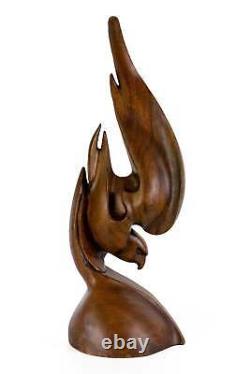 16 Wooden Handmade Eagle Abstract Sculpture Statue Figurine Art Hand Carved Us