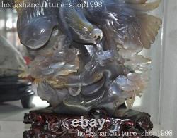 17.2 China Ancient natural agate hand carved Feng Shui animal eagle bird statue