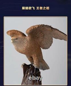 17.8 China Pure Bronze Painted Hand-carved Gerfalcon Eagle Hawk Statue