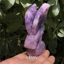 180g Hand Carved Natural lepidolite eagle Reiki Crystal Skull Holiday gift