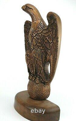 19 Large Wooden Eagle Hand Carved Folk Art American Eagle