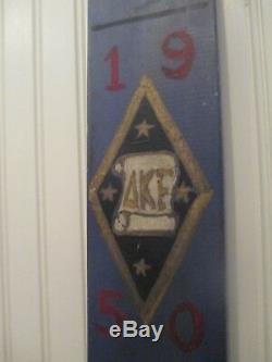 1950 Delta Kappa Epsilon Fraternity hand carved paddle Badge DKE eagle 26.5