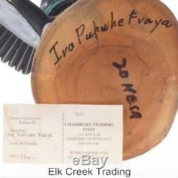 1980 VINTAGE GENUINE HOPI HANDCarved Eagle Kwahu Dancer Signed Collectible