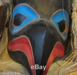 1996 Signed Hand Carved Cedar EAGLE Mask British Columbia Salish Squamish Tribe