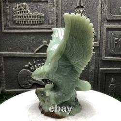 1pc Natural Jade stone Hand Carved eagle skull Crystal healing Reiki Decor gift