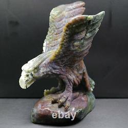 2.01kg hand-carved 8.4inch eagle in natural agate stone 00000000000000