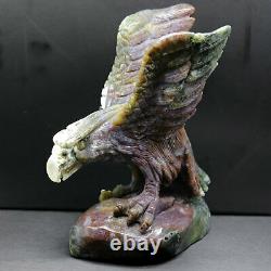 2.01kg hand-carved 8.4inch eagle in natural agate stone 00000000000000