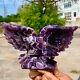 2.06lb Natural Dream Amethyst Crystal Hand Carved Eagle Treatment